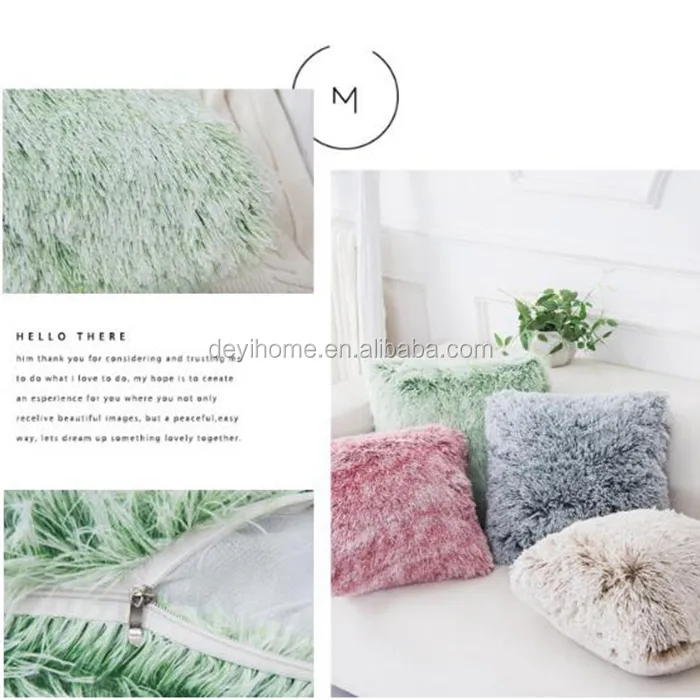 Winter Warm Soft Fur Throw Pillow Cozy Fluffy Plush Cushion for Sofa Decor