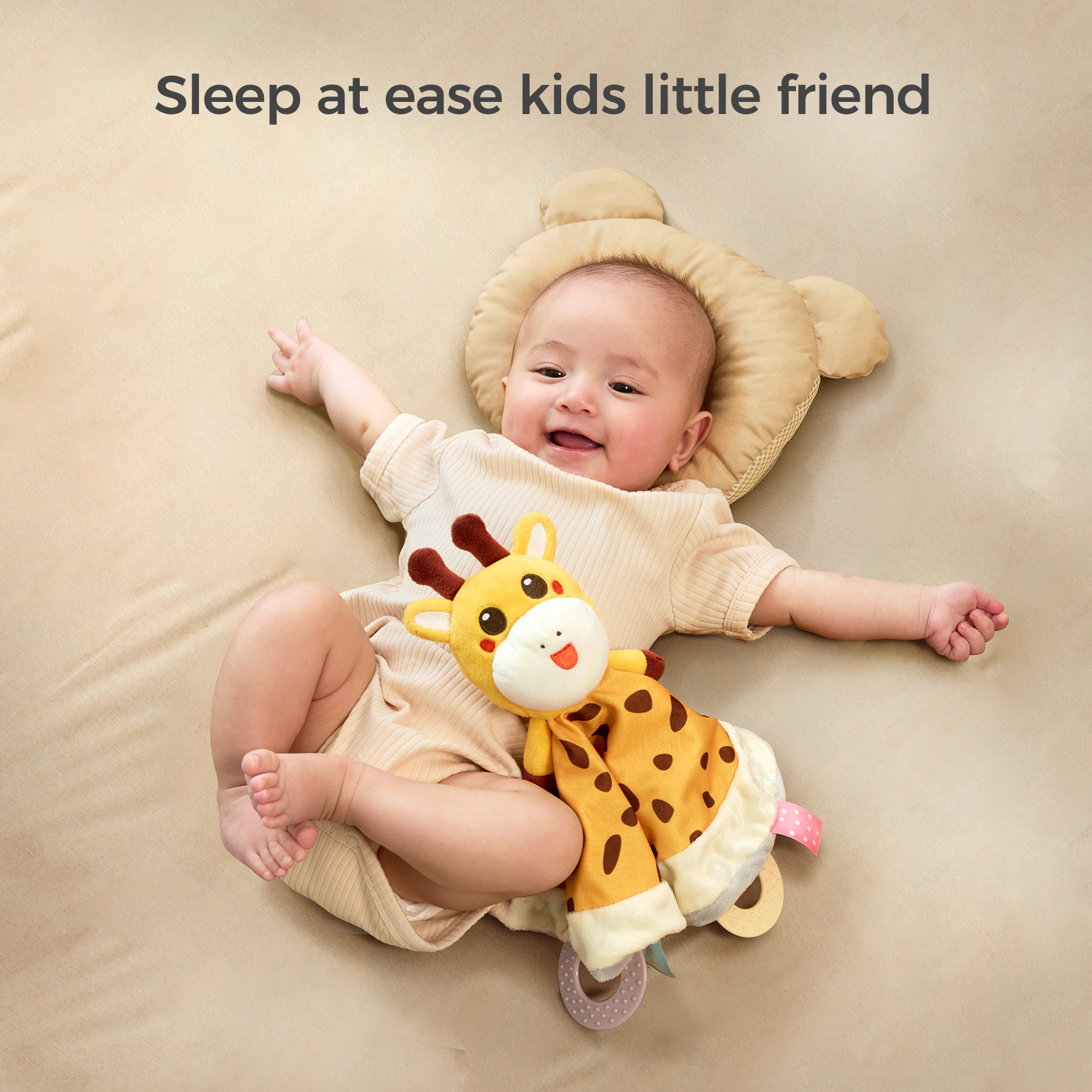 Tumama Kids Giraffe Security Blanket Baby Soft Animal Blanket Toy with Teether Lovely Stuffed Giraffe Baby Security Blanket