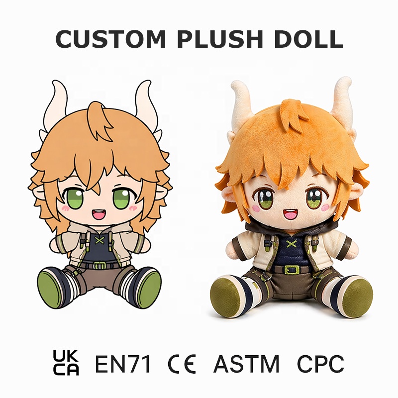 Plush Toy Custom Pixel Style Character Custom Game Mascot Stuffed Toy Manufacturer Square Design Plush Doll for Gaming Merch