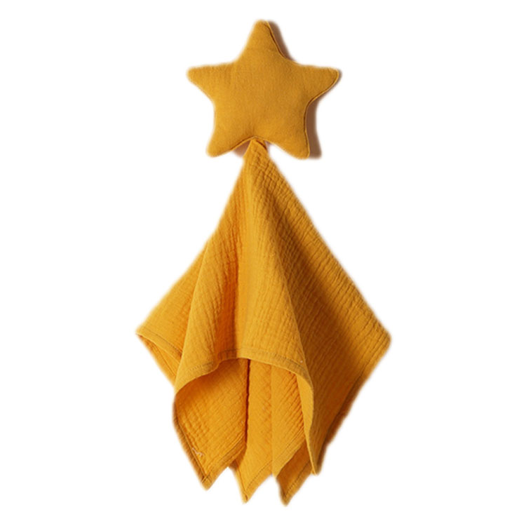 Comforting Sleep Gifts Custom Moon Star Toy Ins Lovey Baby Security Muslin Blanket for Babies