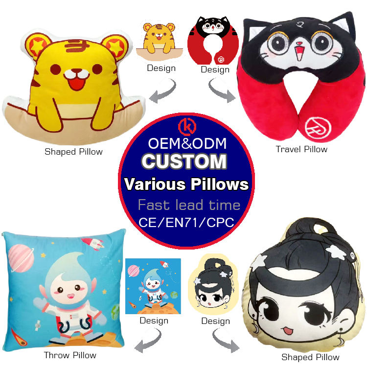 Custom Quality Throw Pillow Cute Stuffed Plush Animal Teddy Beer Cat Light Soft Custom Plysh Pillow Cushion