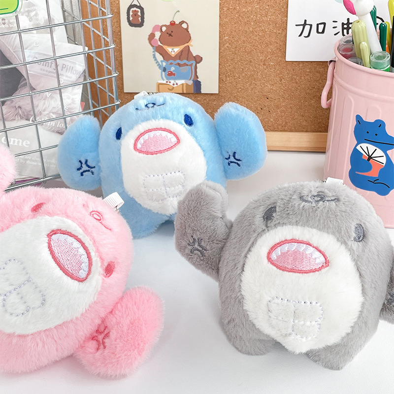 Mini Soft Shark Plush Keychain Toy Tiny Stuffed Animal Backpack Clip on Sea Keychain Stuffed Toys Plush Doll