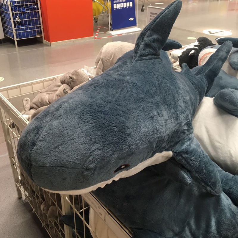 Customizable Large Huge Stuffed Animal Human Size Shark Pillow Giant Hugging Blue Shark Plush Toy Soft Ocean Toy
