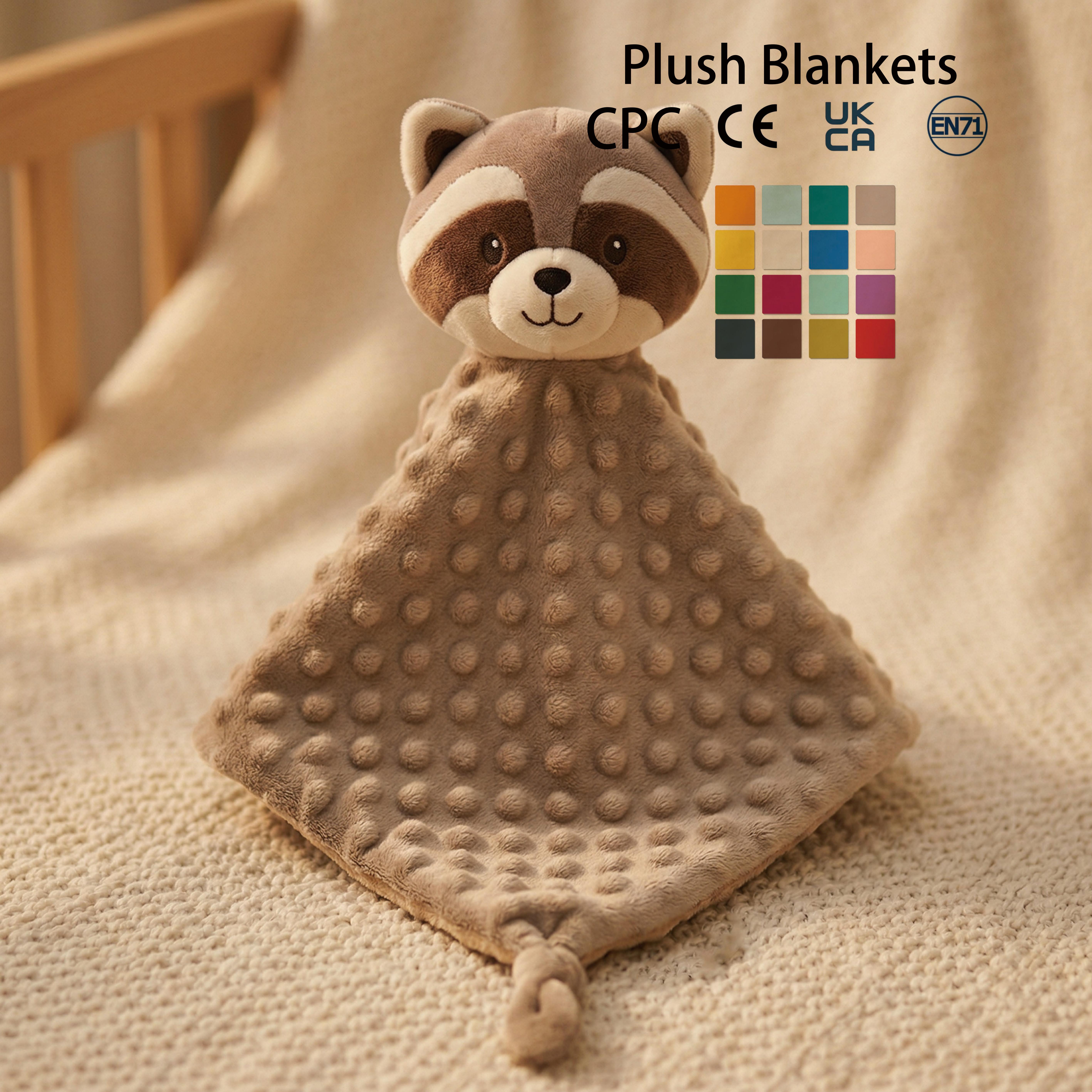 Plush Minky Dot Fox Lovey Baby Comforter Toddler Soothing Security Blanket Sensory Bedtime Kids Blanket