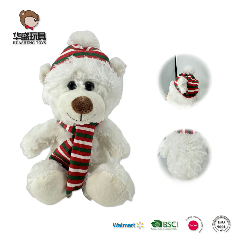 Christmas Hat Teddy Bear Stuffed Animal Plush Toys Party Birthday Holiday Gift