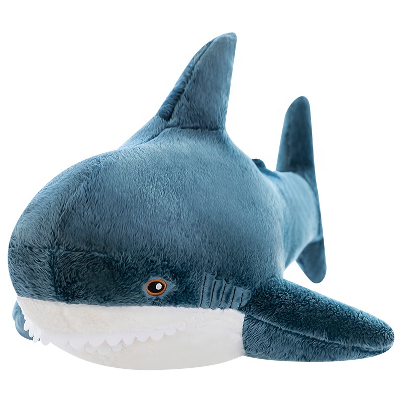 Customizable Large Huge Stuffed Animal Human Size Shark Pillow Giant Hugging Blue Shark Plush Toy Soft Ocean Toy