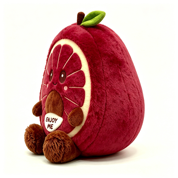 Cute Blood Orange Plush Toy Soft Stuffed Fruit Pillow for Kids Stress Relief Unisex 3 Years and Above