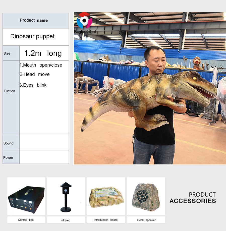 Life Like Realistic Animatronic Baby Dinosaur Hand Dinosaur Puppet for Sale