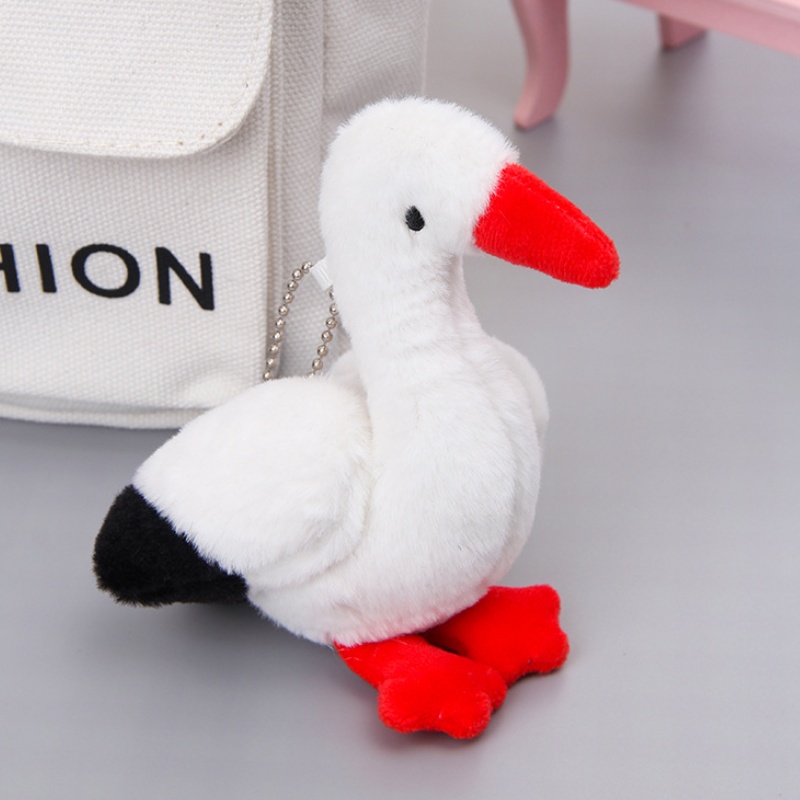 Wholesale Lifelike Animal Birds Keychain Soft Stuffed Backpack Key Clip Plush Pelican Vulture Bald Eagle Toucan Toys