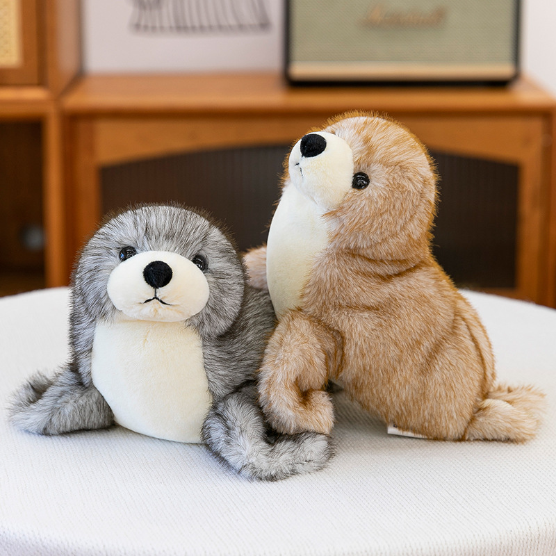 CHIQUE Simulation Sea Lion Plush Toy Soft Realistic Fur Seal Stuffed Plush Toys Birthday Gifts for Kids