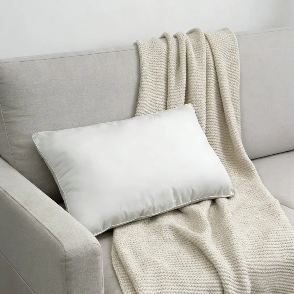 White Rectangular Throw Pillow Insert Soft Plush Cushion Filler for Sofa &amp; Bedroom