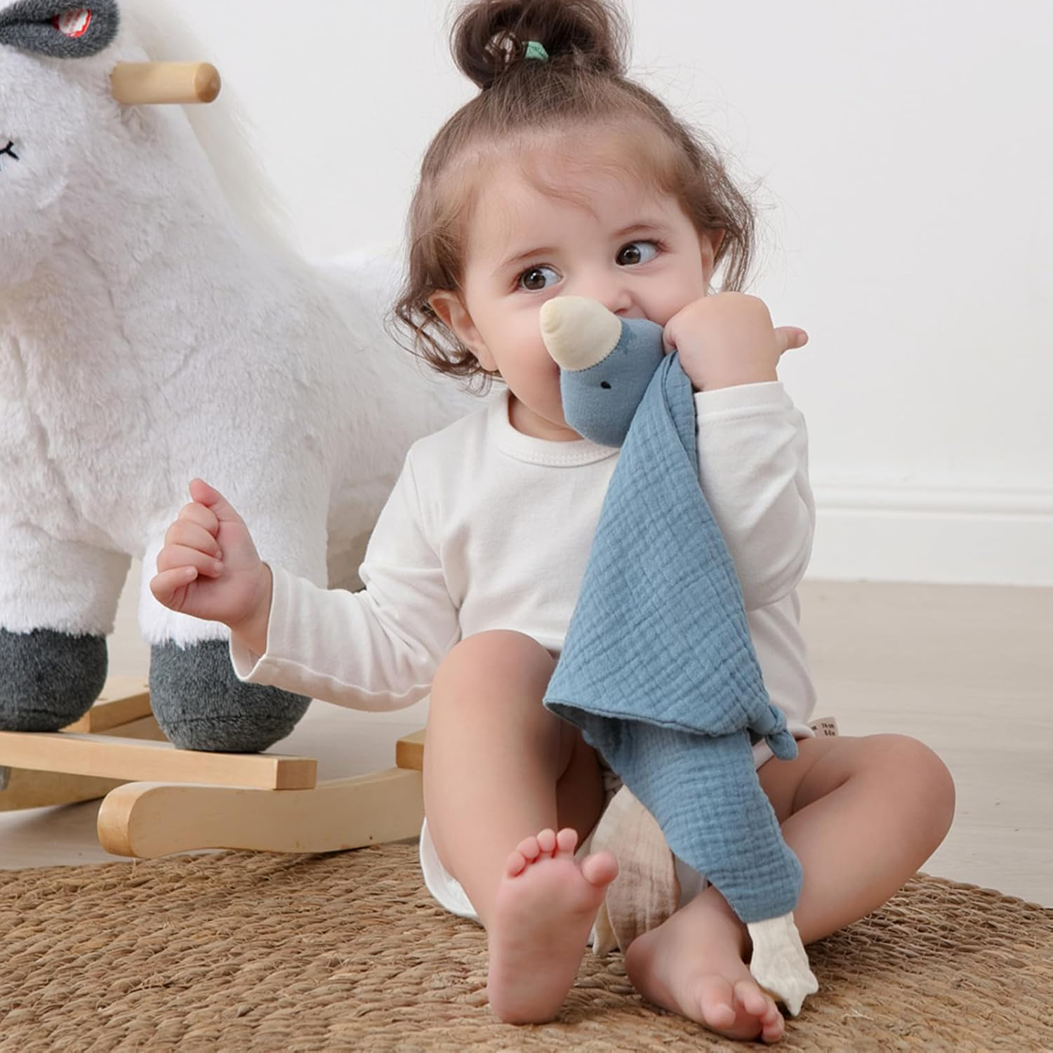 organic cotton crepe safety newborn sleep toys baby soothing towel Comforter Lovey baby Muslin Security Blankets