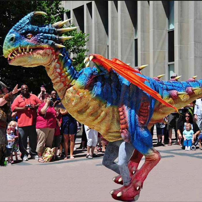 Life-size Customizable Adult Dinosaur Walking Costume Realistic Raptor Dinosaur Costumes