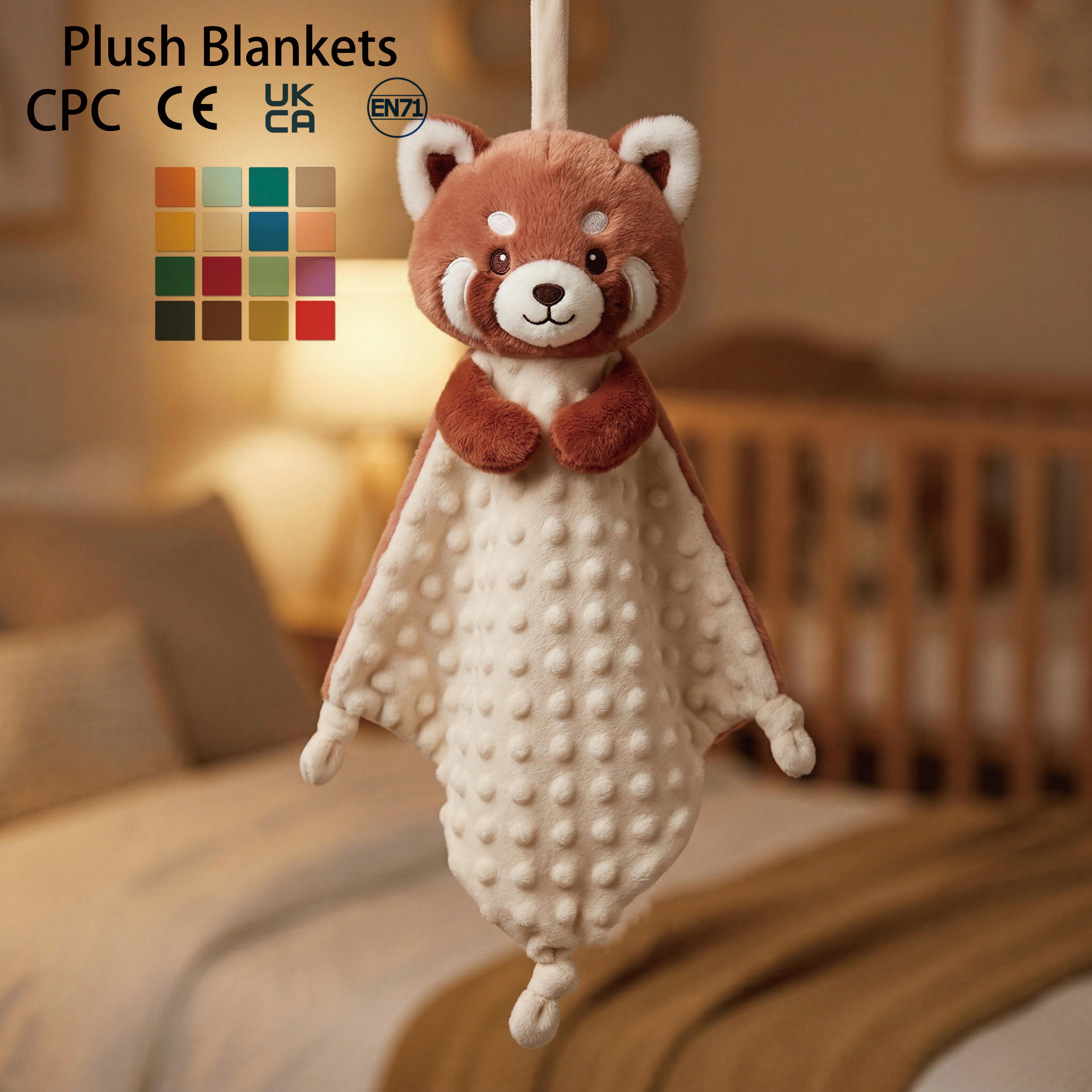 Plush Minky Dot Fox Lovey Baby Comforter Toddler Soothing Security Blanket Sensory Bedtime Kids Blanket