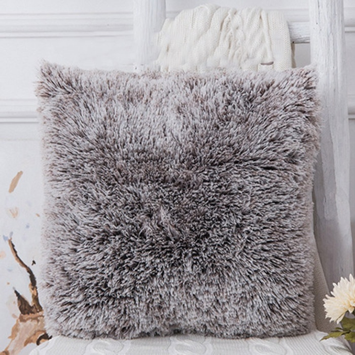 Winter Warm Soft Fur Throw Pillow Cozy Fluffy Plush Cushion for Sofa Decor