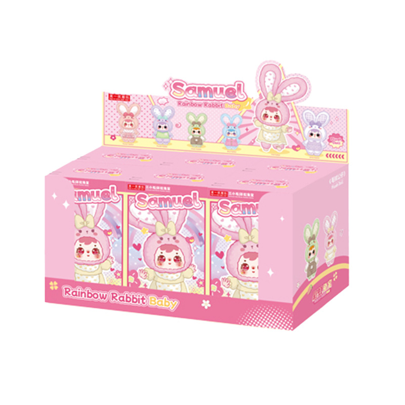 Authentic Samuel Little Rainbow Rabbits Baby Series Blind Box Cute Infant-Safe Stuffed Toy Collectible Gift for Kids