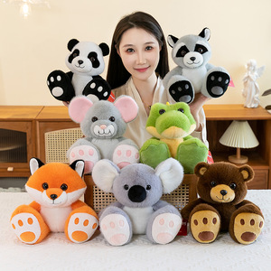 Wholesale Cheaper Cute Cartoon Stuffed Plush Toys Bigfoot Animal Panda and fox Cute Plushies Plush Doll Toys for Kids Gift