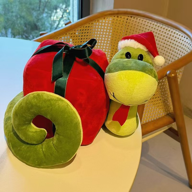Cozy Holiday Snake Plush Toy for Festive Cheer