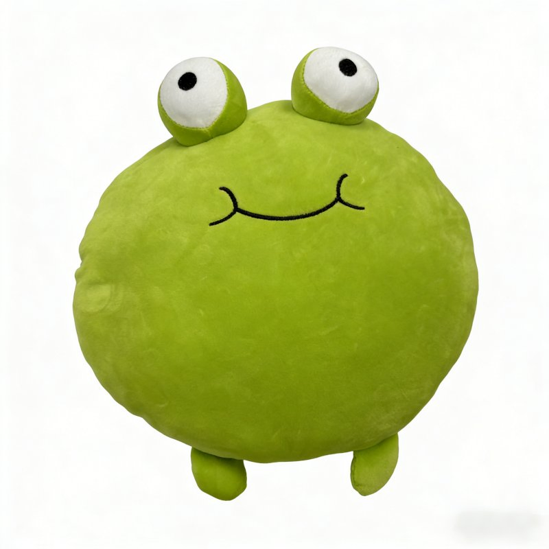 Cute Cartoon Frog Plush Throw Pillow Soft Stuffed Animal Decorative Cushion for Kids &amp; Sofa