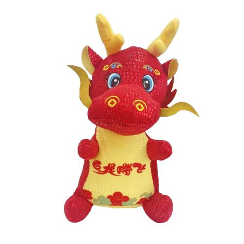 Hot Cartoon Dragon New Year Mascot Plush Toy Lucky Red Dragon Doll Plush Animal Toy Holiday Gift