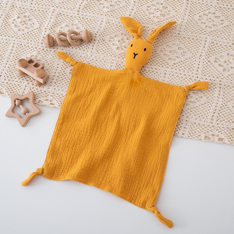 Soft Printed Floral Muslin Bunny Baby Security Blanket Rabbit Sleep Soother Toy Newborn Cotton Gauze Comfort Cuddle Towel