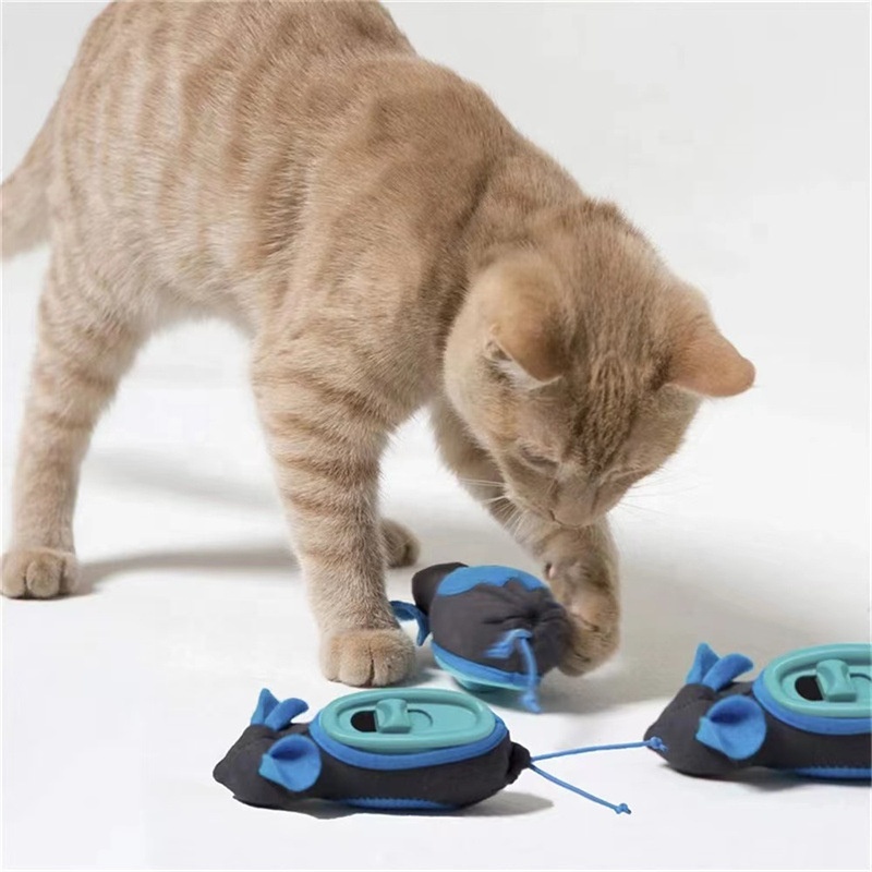 Eco-Friendly Luxury Pet Food Leakage Toy Cloth and Rubber Stuffed Mouse for Cats Catching Little Mice