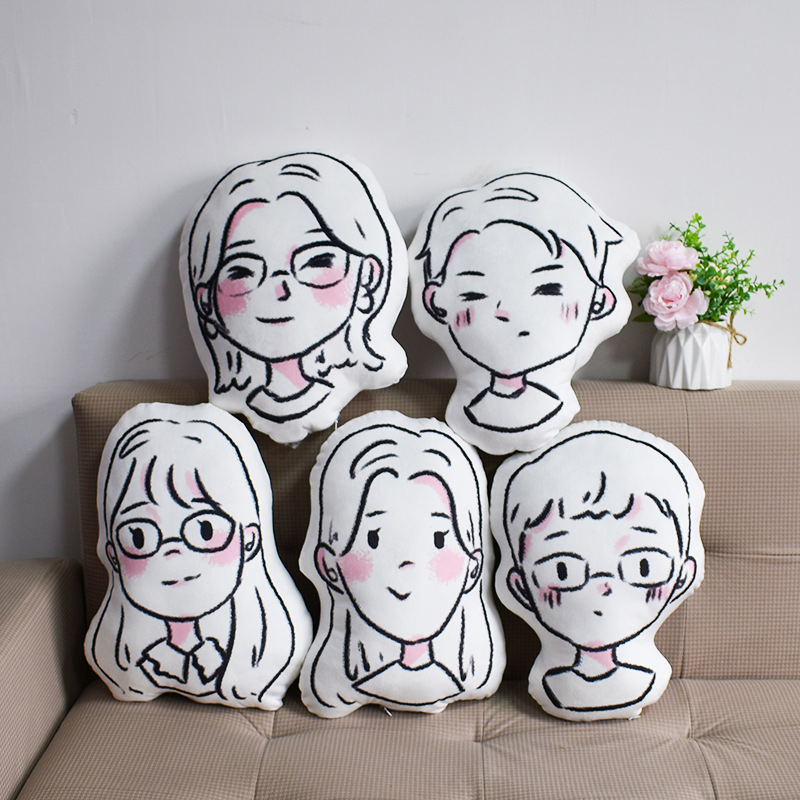 Customize Plush Stuffed Human Shaped Throw Pillow Die Cut Character Pillows Cushion