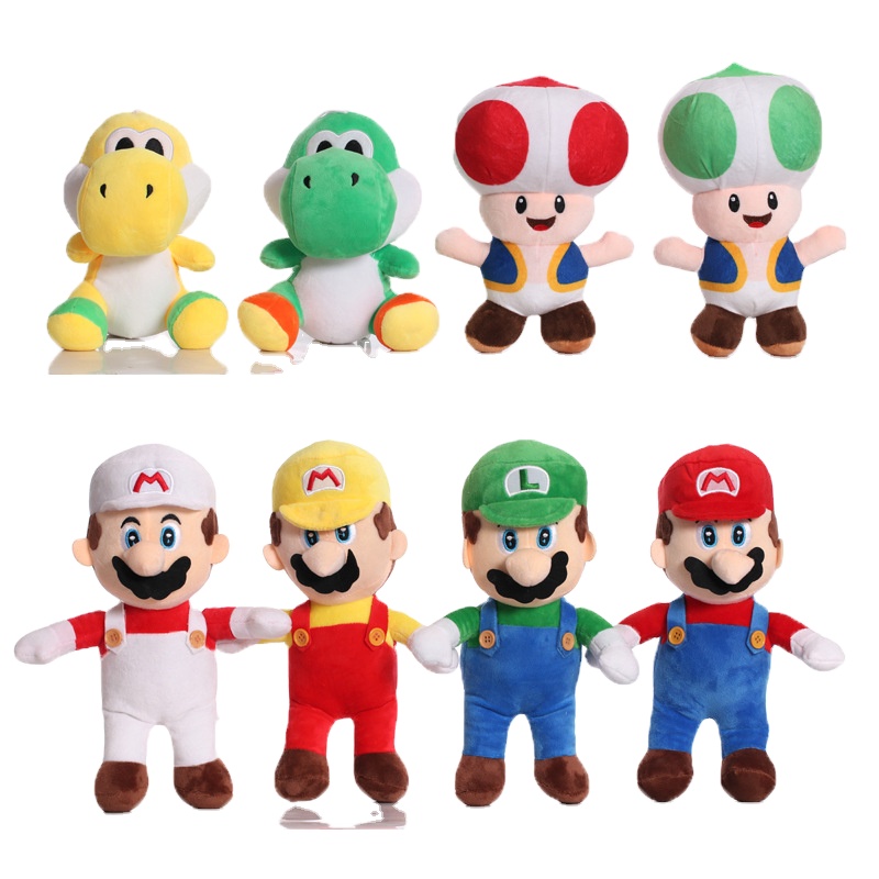 Mario Mushroom Head Doll 4-9 Inch Soft Cotton Stuffed Plush Toy Nintendo Game Character Child Gift for Claw Machine