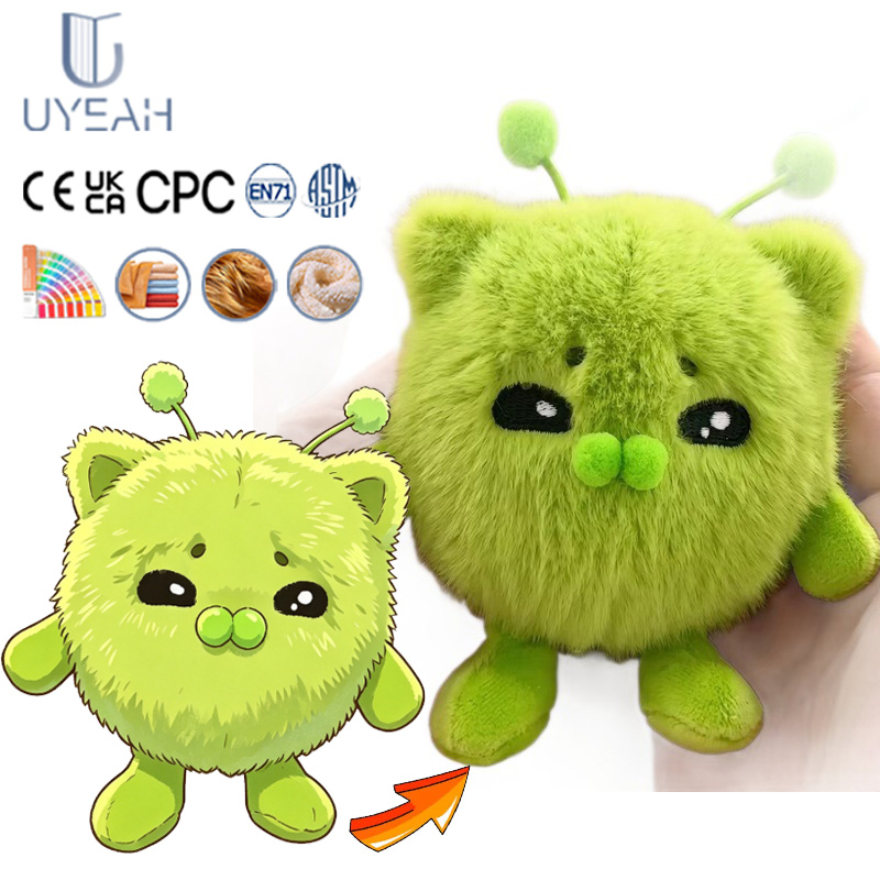 UYEAH OEM/ODM CE Personalized Design Soft Stuffed Plush Cartoon Animal Dolls Custom Cute Cartoon Alien Plushies Toys for Gift