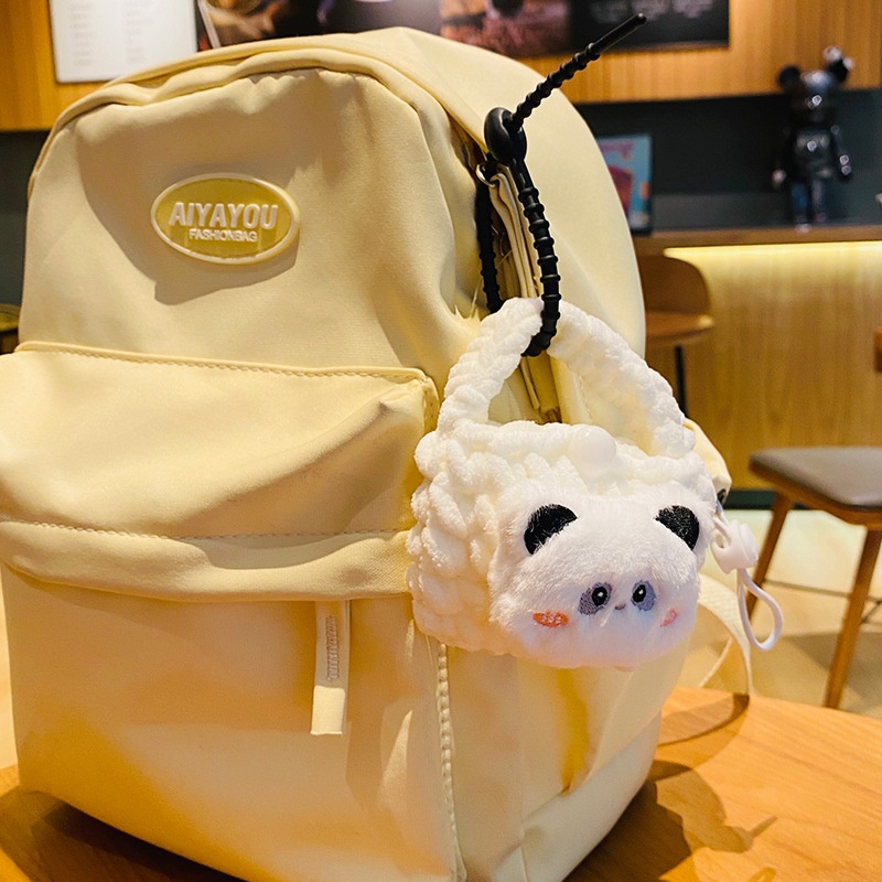 Custom Cartoon Capybara Knitted Plush Headphone Bag Keychain Personalized Logo Soft Stuffed Animal Bag Charm Bulk Wholesale