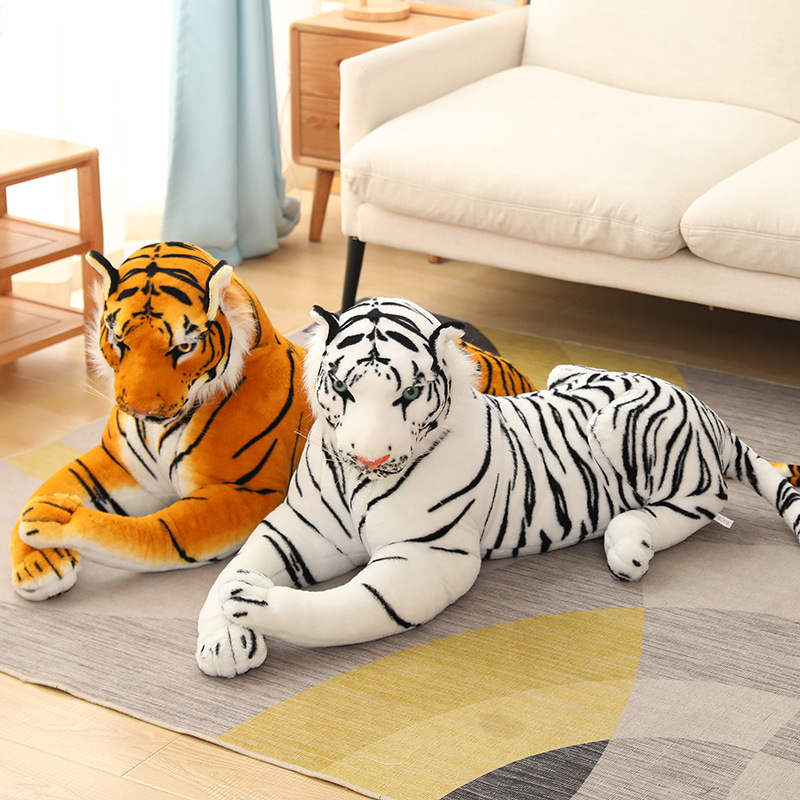OEM Custom Giant Life-Size Siberian Tiger Stuffed Animal Soft Plush Toy With PP Cotton Filling Realistic Dropship At Cheap Price