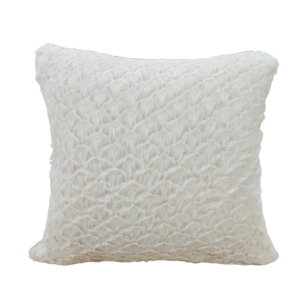 Fuzzy Plush Faux Fur Luxury Cushion Cover Pillowcase Solid Color Throw Pillow Cover