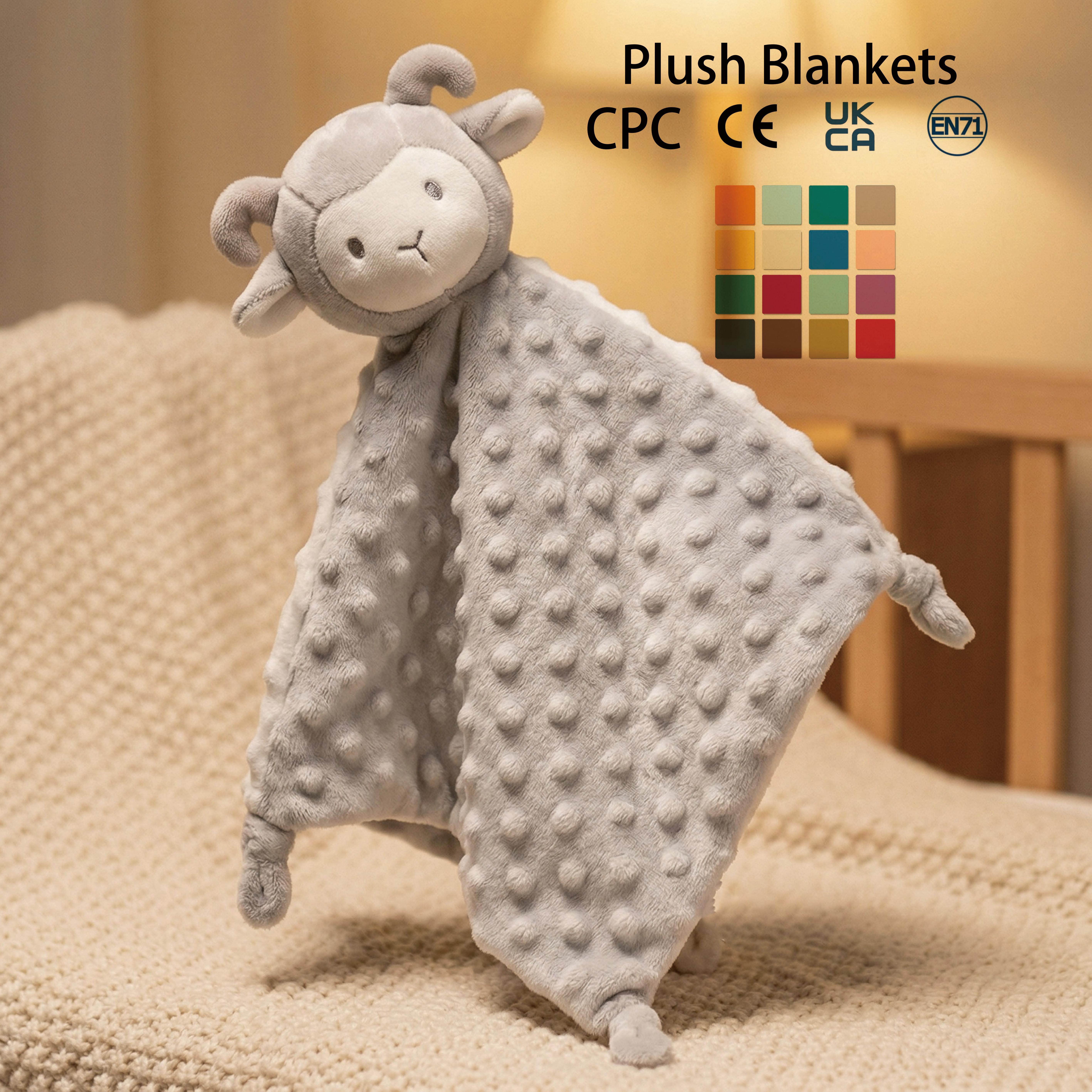 Plush Minky Dot Fox Lovey Baby Comforter Toddler Soothing Security Blanket Sensory Bedtime Kids Blanket