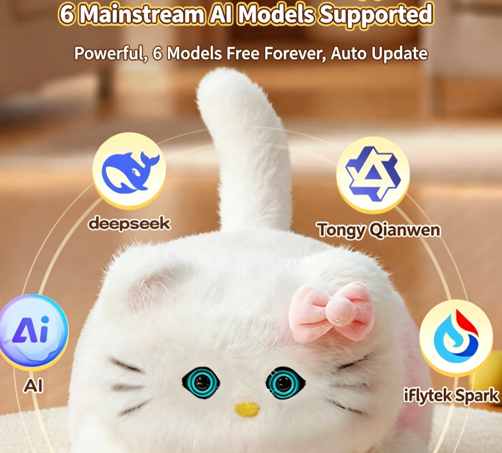 AI Smart Realistic Cat Plush Toy Emotional Companion Voice Dialogue Interactive Kitten Doll Girls Birthday Gift Wholesale