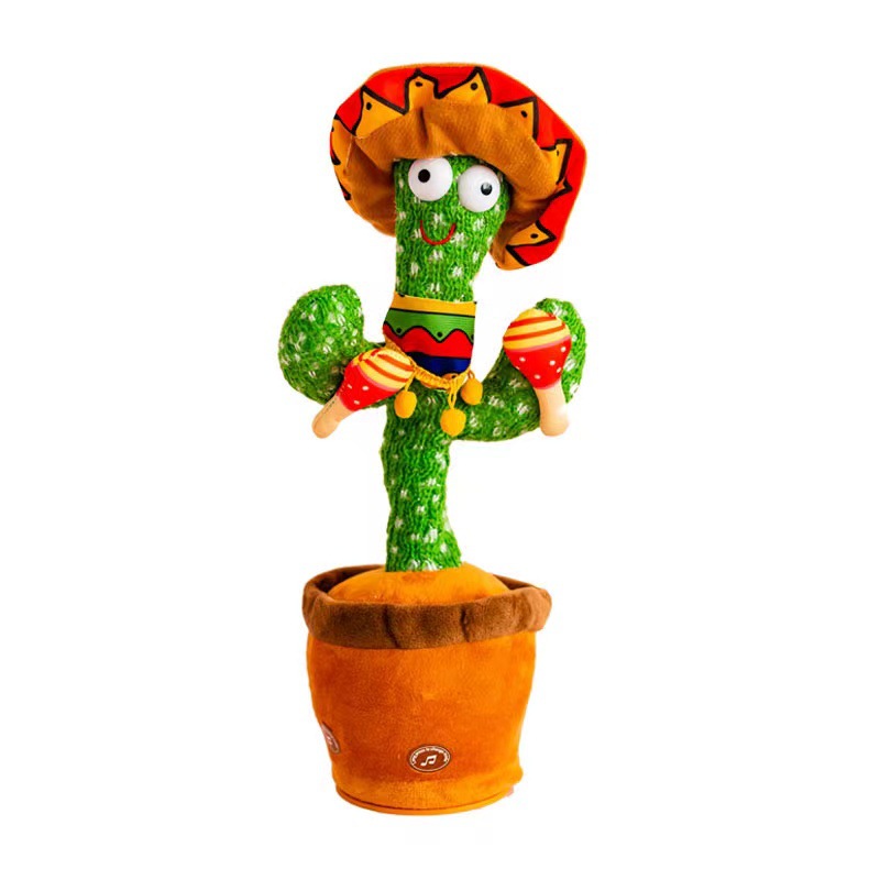 Electric Dancing Cactus Plush Toy Interactive Talking Singing Twisting Cactus Stuffed Doll Funny Gift