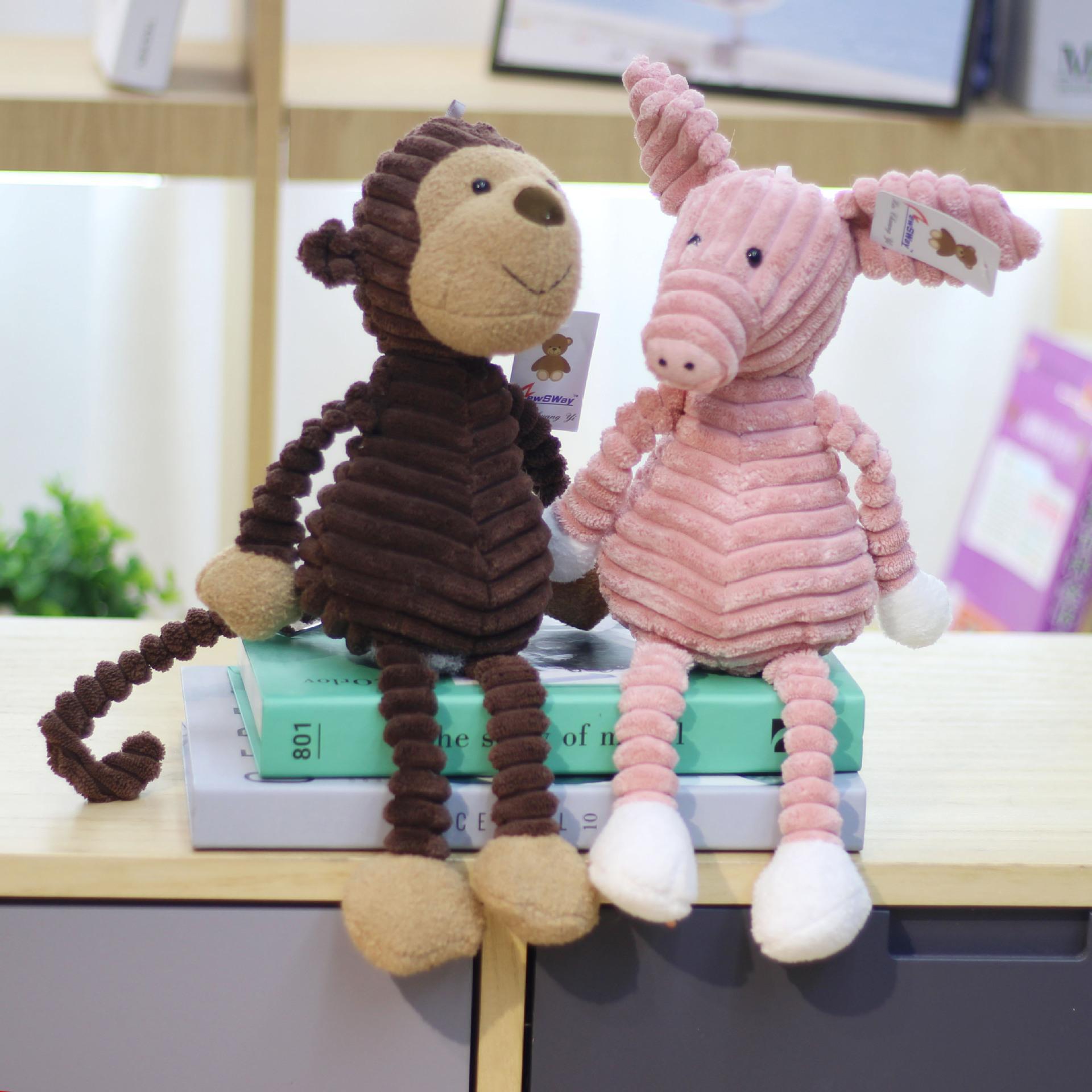 Stripes Animals Monkeys Pigs Foxes Dogs Pandas Rabbits Super Soft Plush Toys Birthday Customized Color Claw Machine Figurines