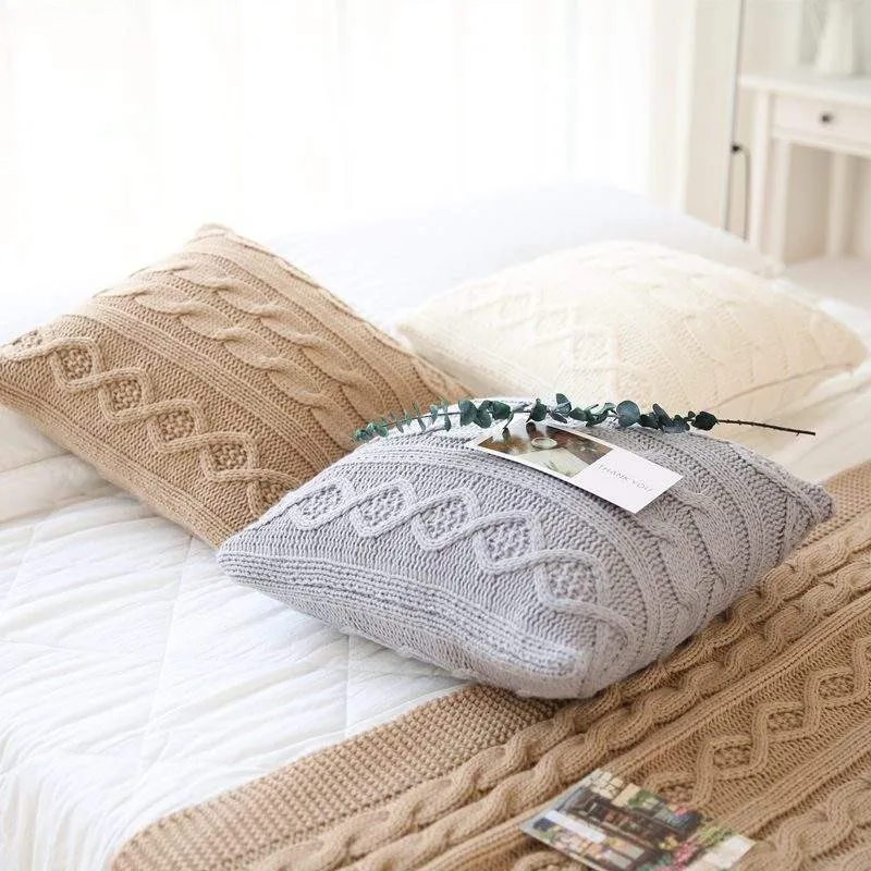 Winter Warm Soft Fur Throw Pillow Cozy Fluffy Plush Cushion for Sofa Decor