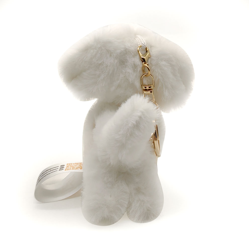 Custom Puppy Plush Keychain Stuffed Animal Backpack Clip Mini Plush With Key Chain Doll Peluches White Puppy Keychain