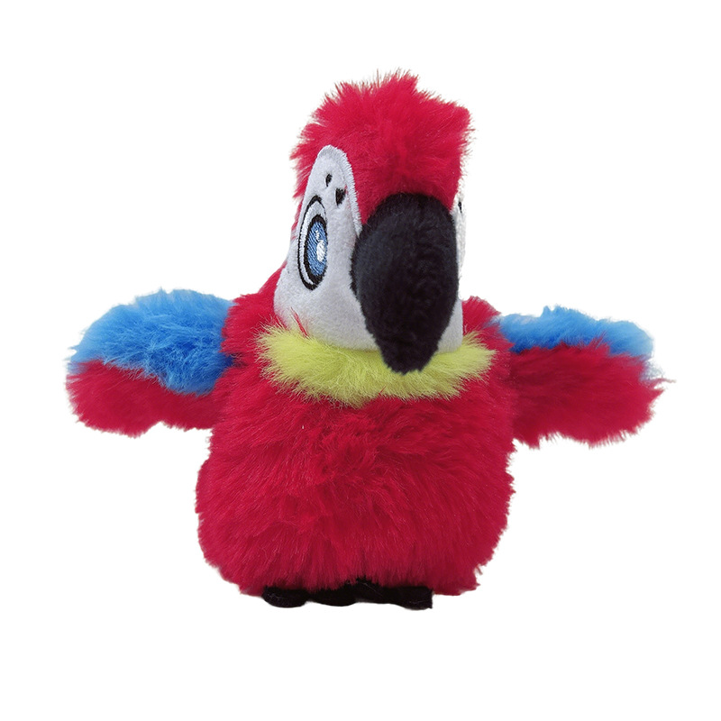 Electronic Chargeable Stuffed Animal Dancing Bird Plush Toy Funny Animated Bird Shake Wing Talking Parrot Dog Toys