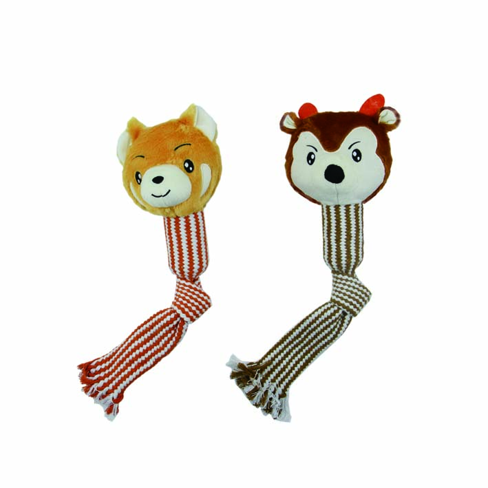 Wholesale Cute Knotted Interactive Dog Toys by Manufacturers Eco-friendly Chewable Plush in Cartoon &amp; Lovely Styles with Sound
