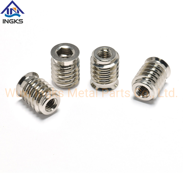 Porca de Inserto Rosqueada Flangeada de Madeira em Aço Inoxidável M6 M8