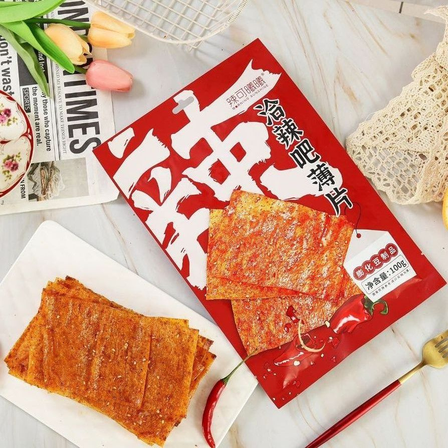 Chips de Pele de Tofu Picante Personalizados OEM - Nível de Especiarias Ajustável (Suave / Médio / Extra Picante) Snack de Proteína Alta de Tofu Picante
