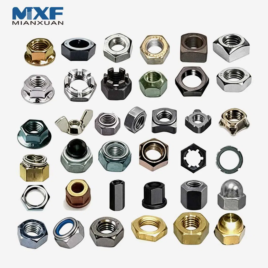 China Fixador ASME / ANSI 18.2.2 M10 DIN 934 Parafuso de Latão Carbono Aço Inoxidável Porca M12 Porca Hexagonal Cabeça Hex M8 Preço DIN934