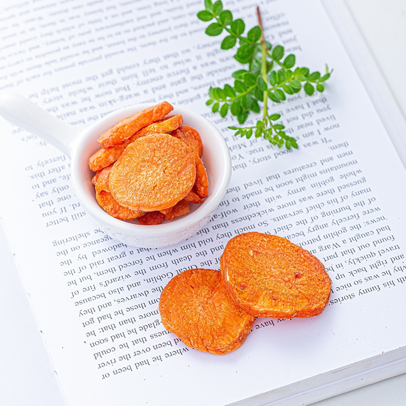 Chips de Cenoura Secas Fritas a Vácuo Saudáveis e Vendidas com Sucesso - Snacks de Cenoura de Legumes Secos