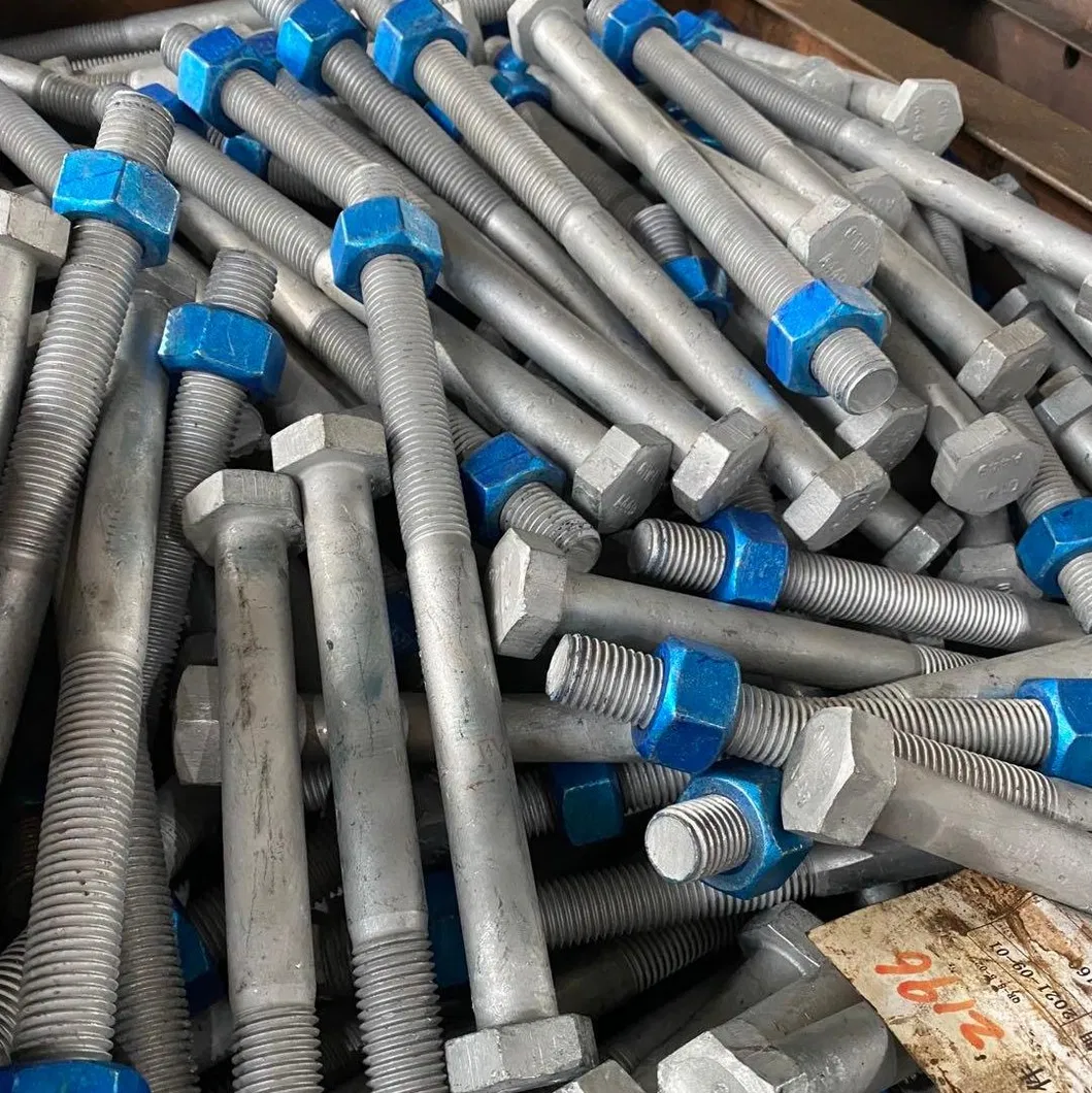 Porca Hexagonal ASTM A194 Gr 2h Porca de Travamento HDG com Cera Azul