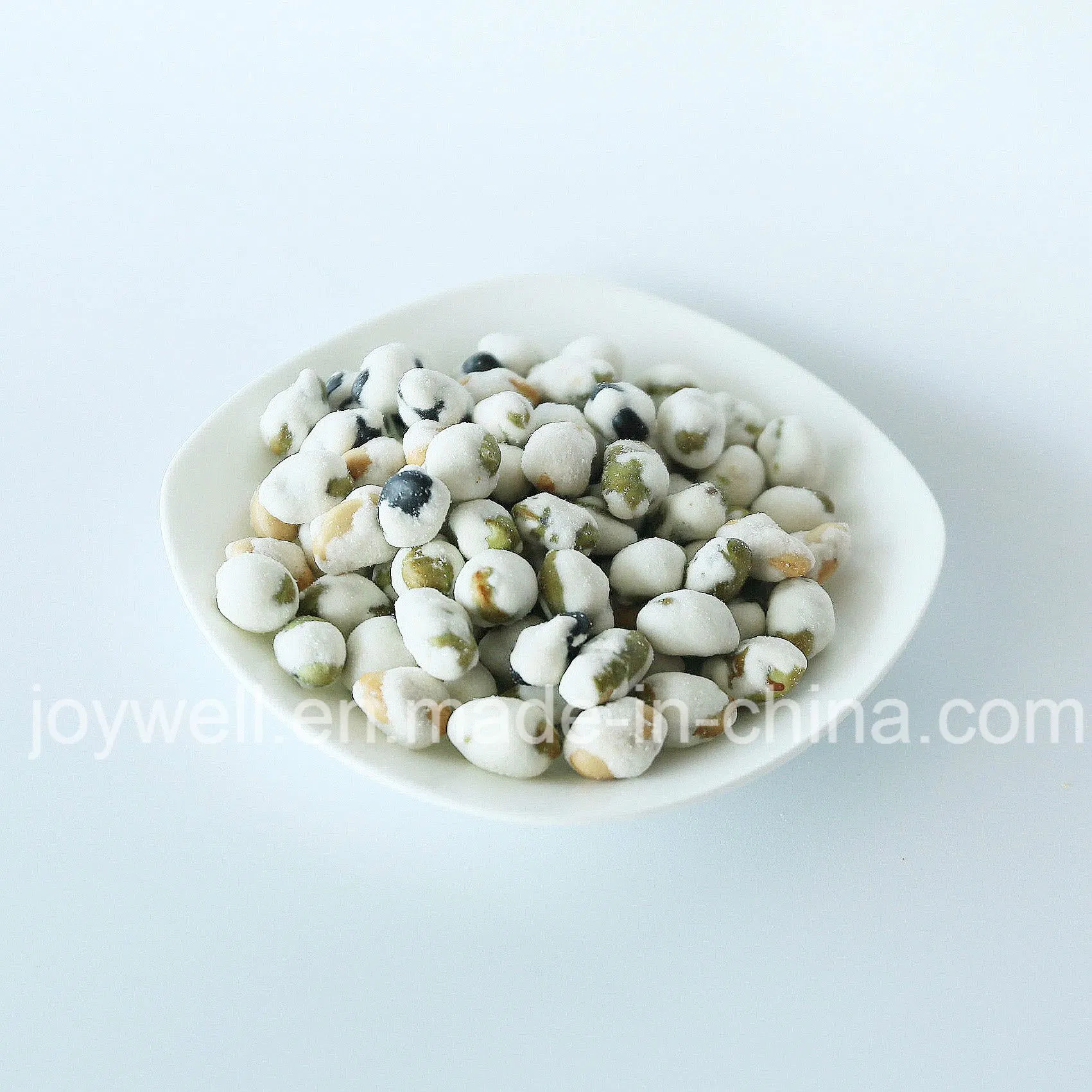 Edamame com sabor de wasabi, misto de três feijões torrados, embalagem a granel