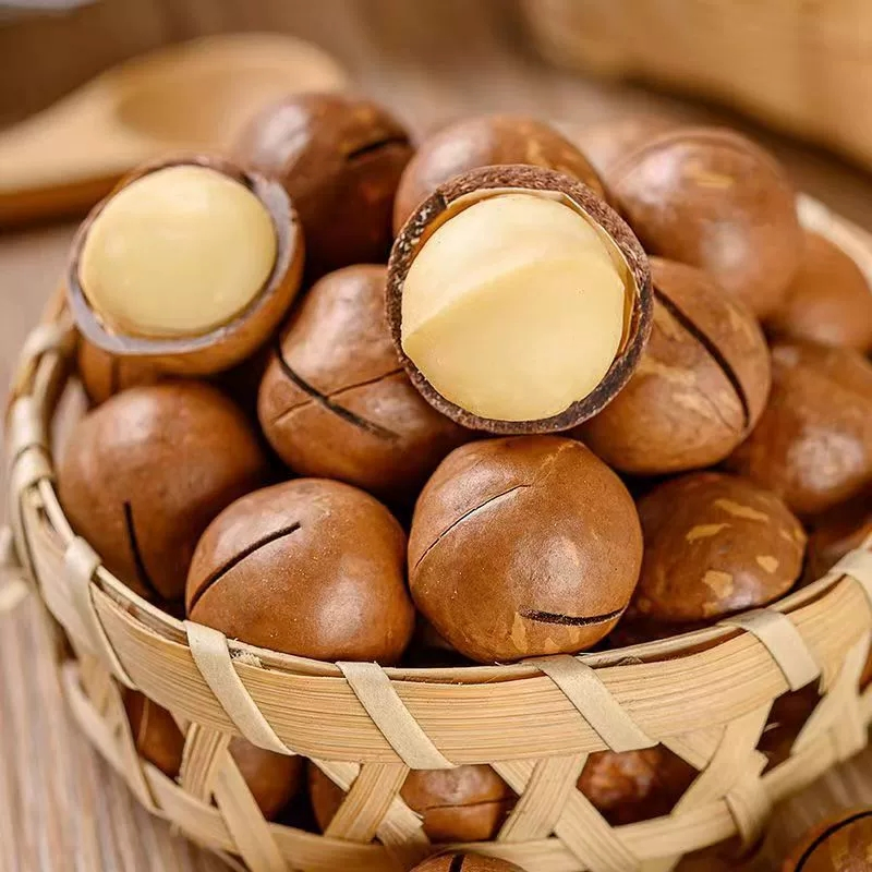 Nozes de macadâmia secas com sabor de baunilha cremosa de alta qualidade, fruta seca doce