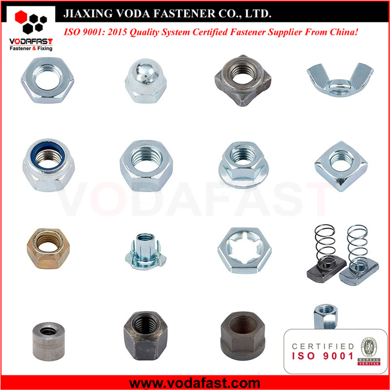 Porca de Aço Carbono / Porca de Aço Inoxidável / Porca de Parafuso / Porcas Hexagonais / Porcas de Flange / Porcas de Solda / Porcas com Inserto de Nylon / Porcas de Tampa / Porcas de Asa / Porcas de Canal / Porcas de Acoplamento