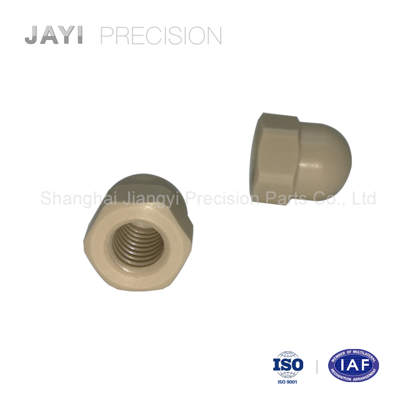 Porca de Capô Hexagonal Métrica de Plástico para Máquina CNC, DIN1587 M6 Porca de Capô Peek