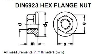 Esquema Técnico de Parâmetros de Porca Flange